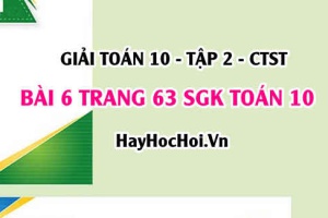 Giải bài 6 trang 63 Toán 10 tập 2 SGK Chân trời sáng tạo